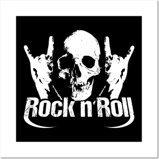 Rock n Roll Skull Metal Horns Posters and Art